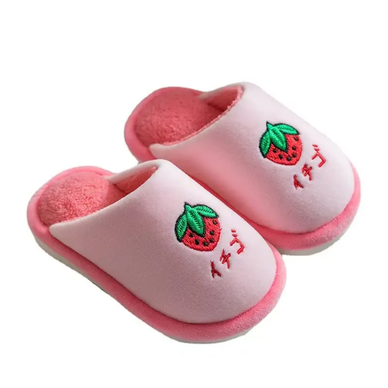 Winter children's cotton slippers for boys and girls warm non-slip thick-soled fleece-lined home children's baby Mao Mao cotton slippers