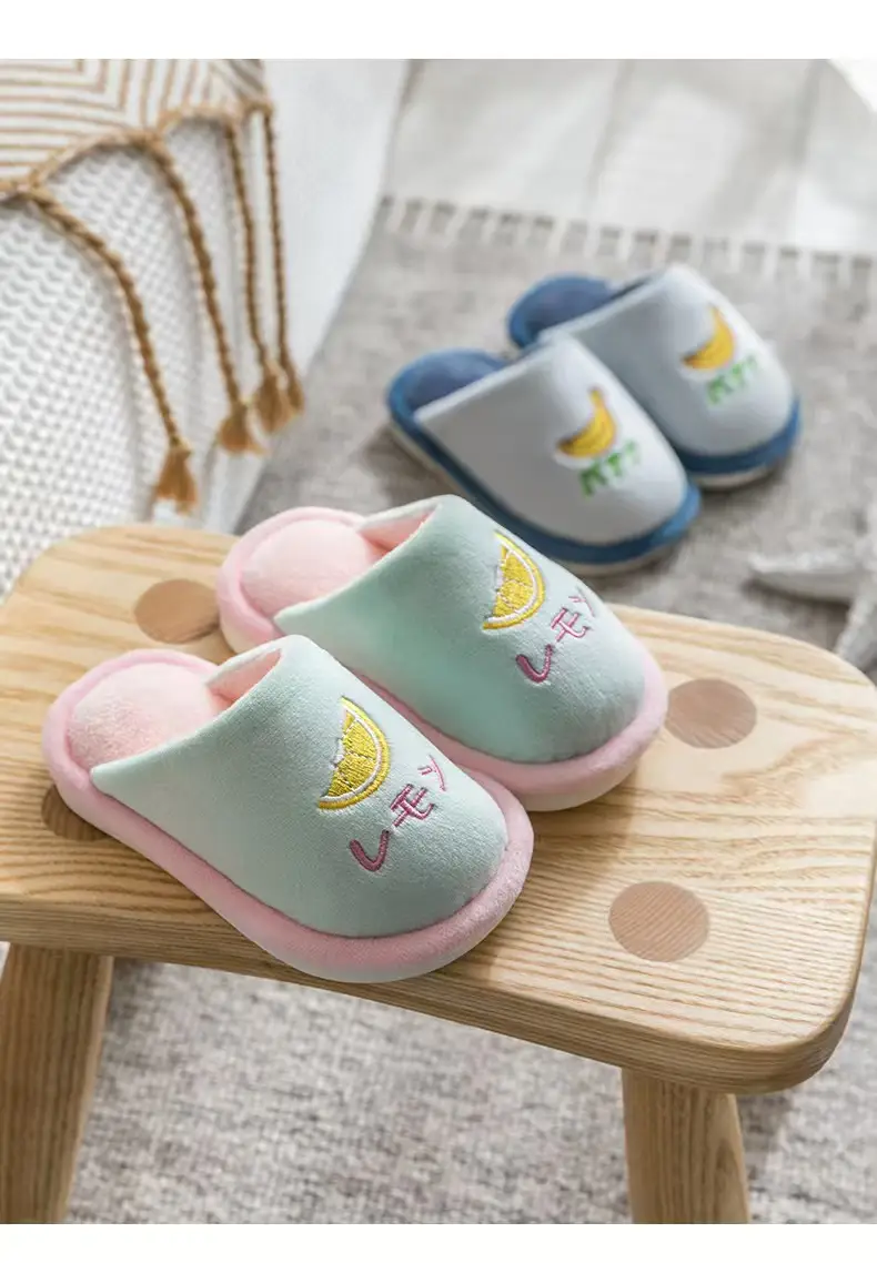 Winter children's cotton slippers for boys and girls warm non-slip thick-soled fleece-lined home children's baby Mao Mao cotton slippers — feature 11