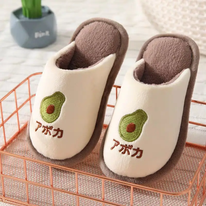 Winter children's cotton slippers for boys and girls warm non-slip thick-soled fleece-lined home children's baby Mao Mao cotton slippers