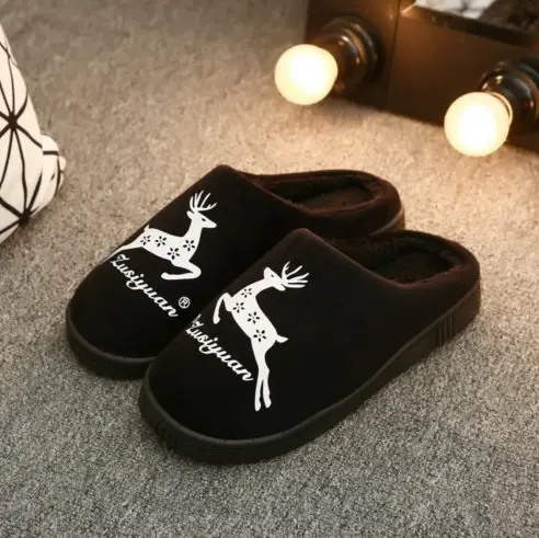 Winter children's cotton slippers for boys and girls warm non-slip thick-soled fleece-lined home children's baby Mao Mao cotton slippers