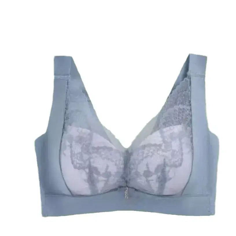 Lace Deep V Vest Bra Adjustable Anti Expansion Black - Image 11