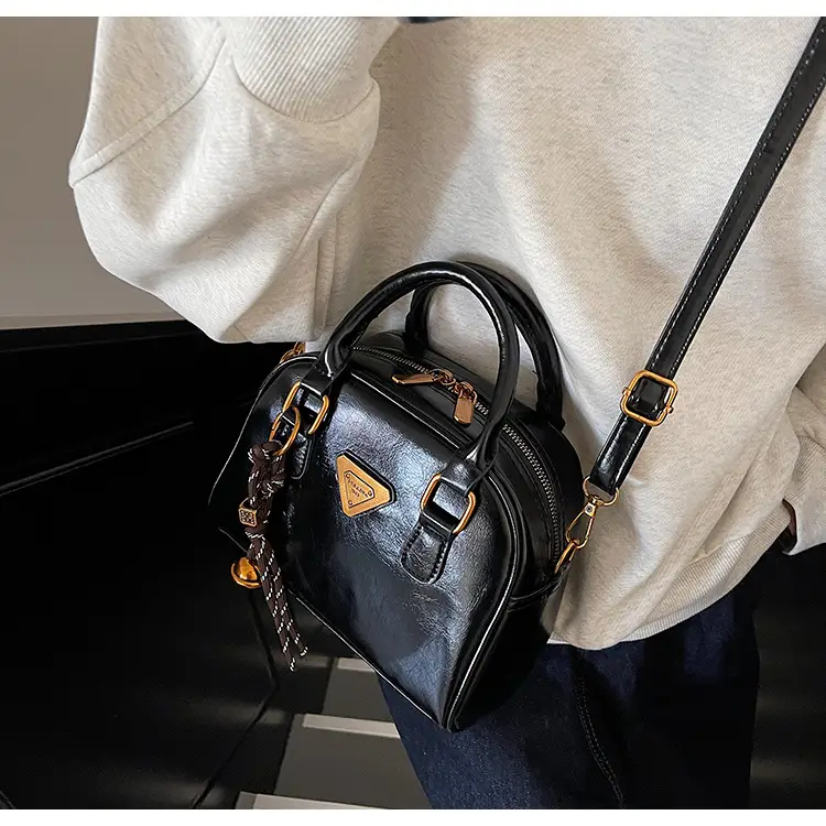 Women Retro Brown Shoulder Crossbody Bowling Bag 2026 — feature 21