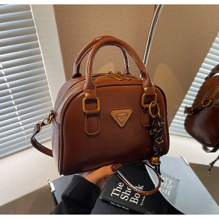 Women Retro Brown Shoulder Crossbody Bowling Bag 2026 — feature 29