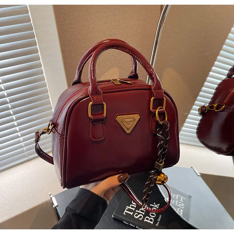 Women Retro Brown Shoulder Crossbody Bowling Bag 2026 — feature 31