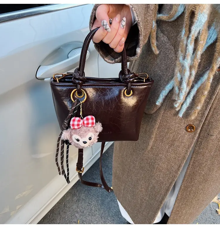 Red Crossbody Bag for Women with Doll Charm — feature 10