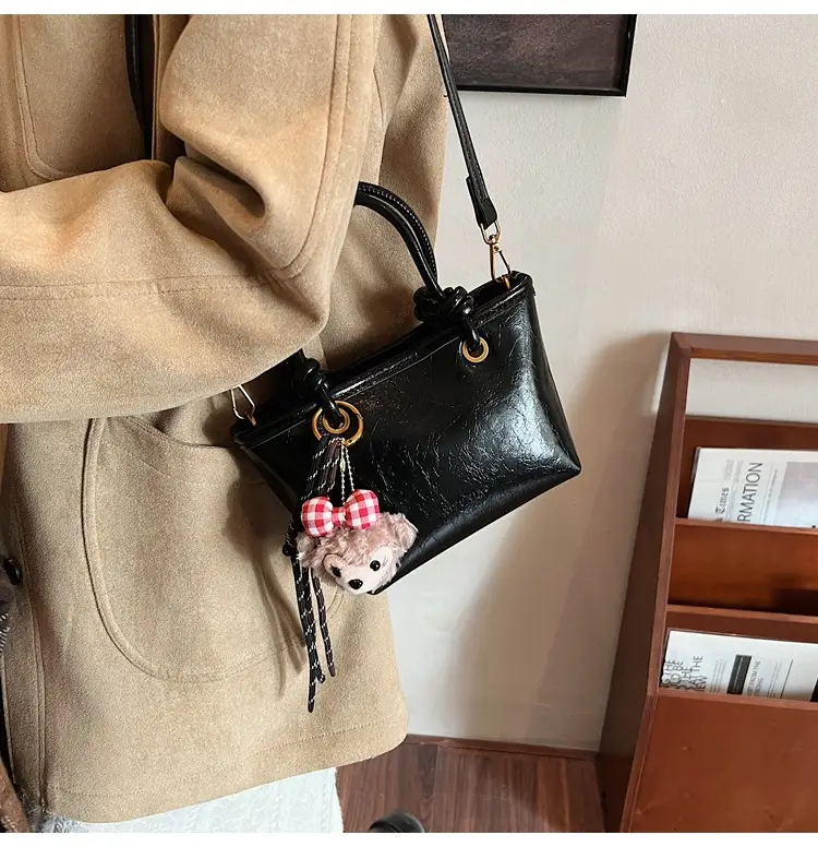 Red Crossbody Bag for Women with Doll Charm — feature 11