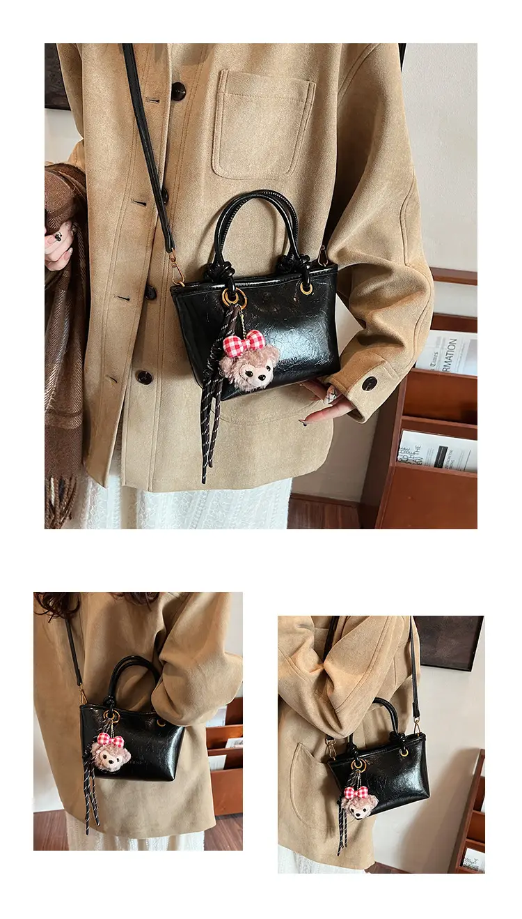 Red Crossbody Bag for Women with Doll Charm — feature 6