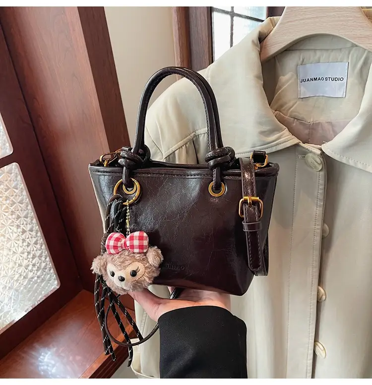 Red Crossbody Bag for Women with Doll Charm — feature 7