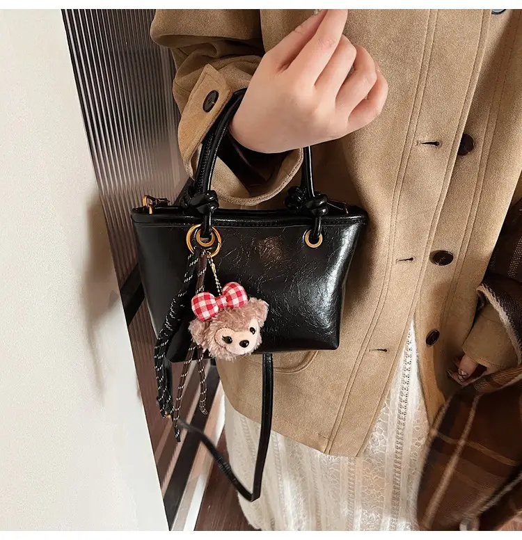 Red Crossbody Bag for Women with Doll Charm — feature 8