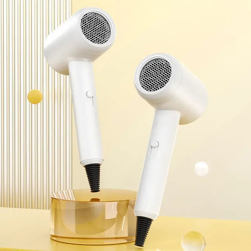 White Corded Hair Dryer with Adjustable Temp