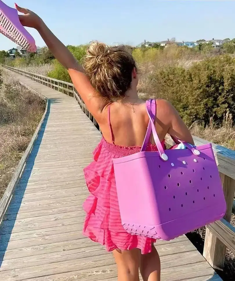 Green Polka Dot EVA Beach Tote Bag — feature 5