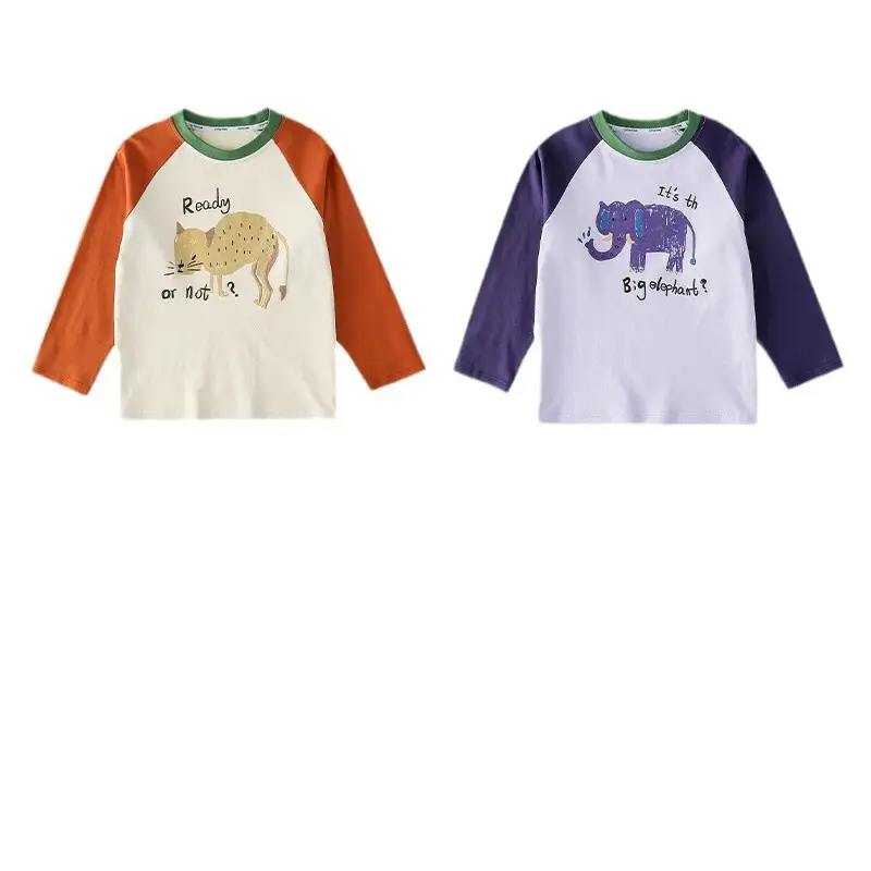 Pure Cotton Long Sleeve T-Shirt for Boys Girls Spring Tops Baby Class Safety Certification - Image 7