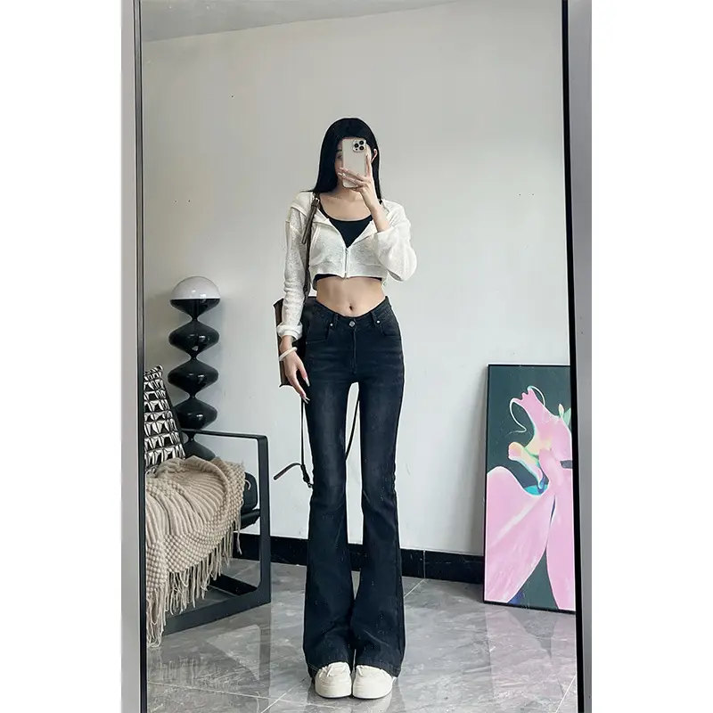 Women's 175Tall Slim Fit Micro-Flared Jeans Dark Blue