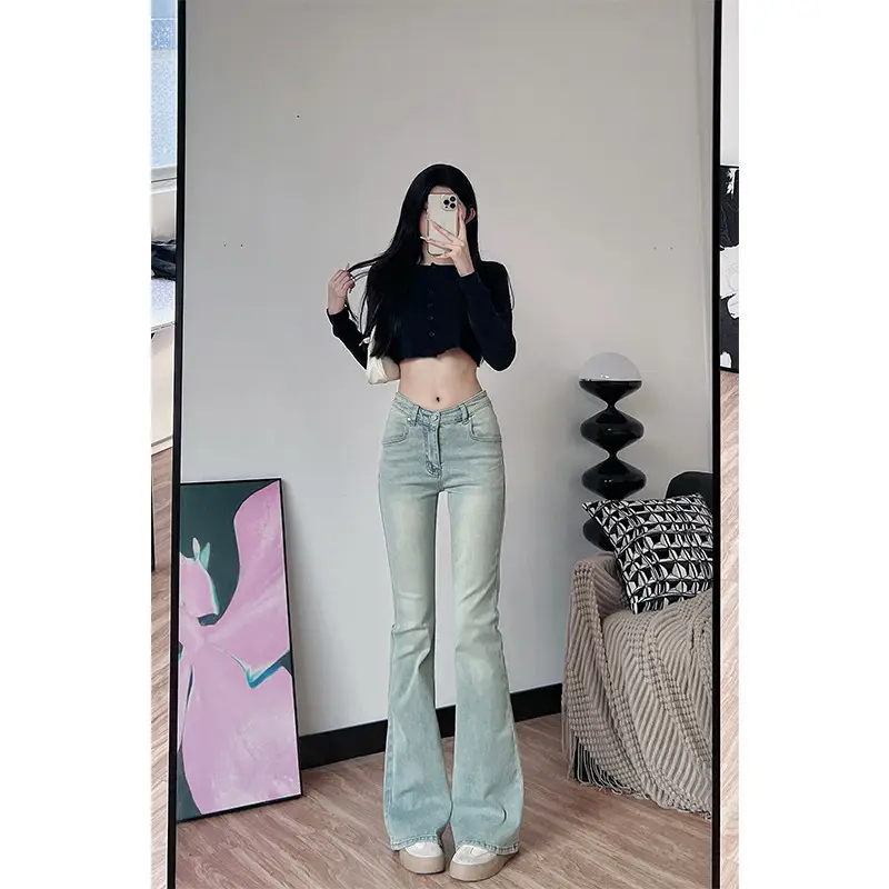 Women's 175Tall Slim Fit Micro-Flared Jeans Dark Blue