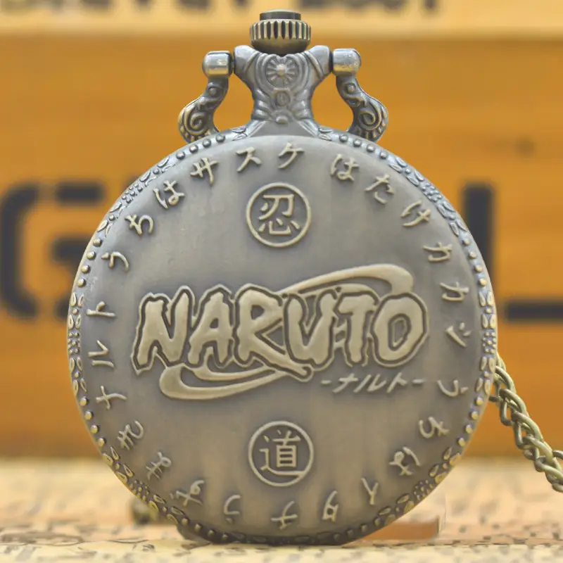 Naruto-themed Retro Pocket Watch with Chain - Image 5