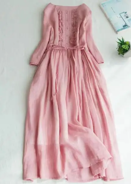 2024 Women's Green Lace Waist Mid-Length Dress — feature 1