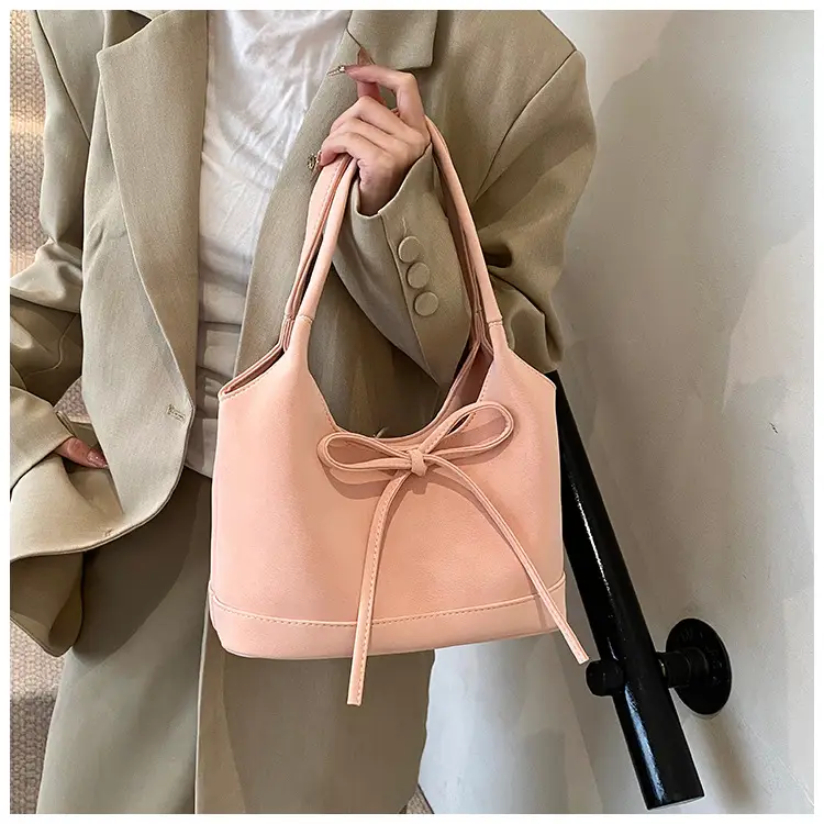 Pink Bow-Tie Tote Bag for Women Large Capacity — feature 11