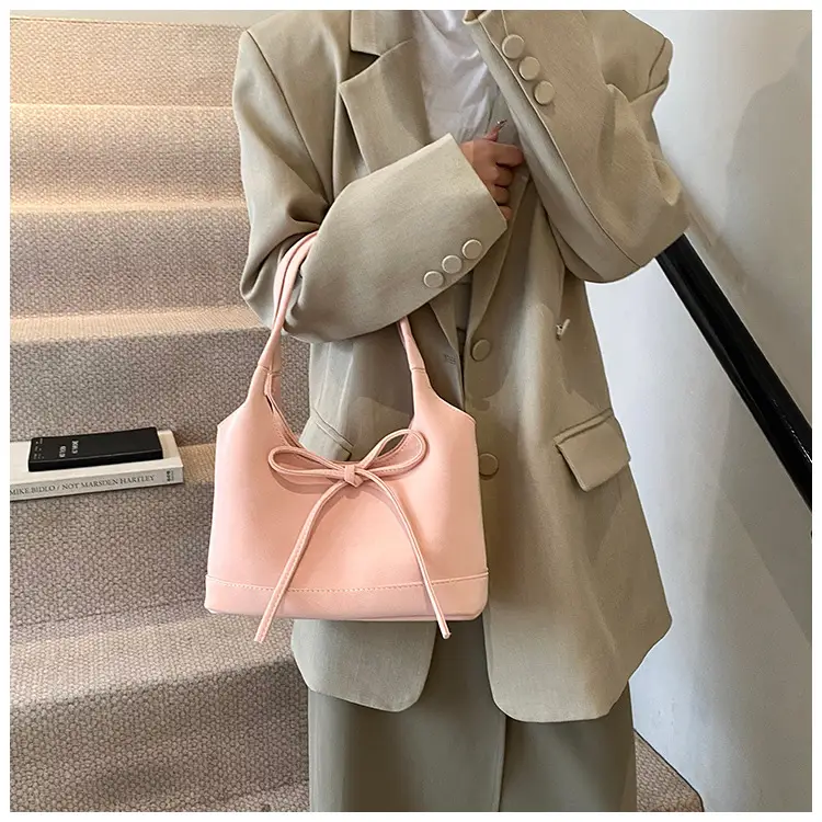 Pink Bow-Tie Tote Bag for Women Large Capacity — feature 13