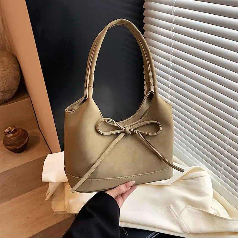 Pink Bow-Tie Tote Bag for Women Large Capacity - Image 2
