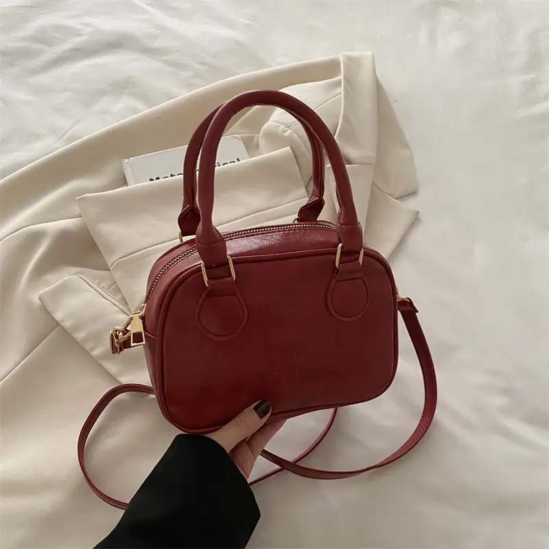 Vintage Brown Handbag with Pendant for Women - Image 9