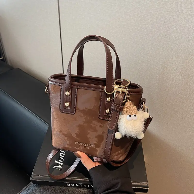 Women's Retro Bucket Bag Shoulder Crossbody Winter Autumn 2024 - Image 2
