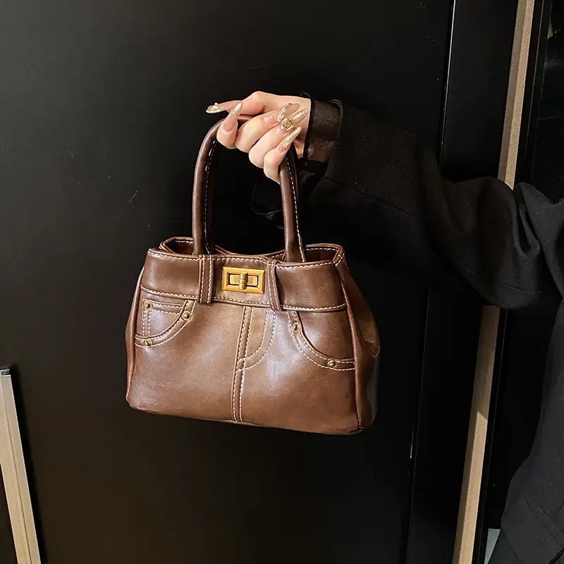 Black Korean Style Retro Shoulder Bag for Women - Image 5