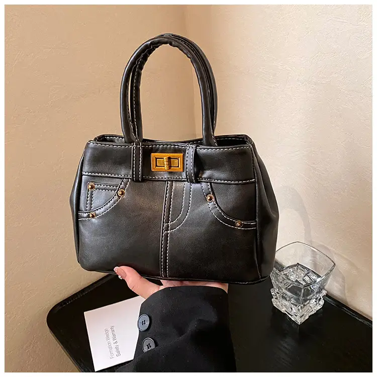 Black Korean Style Retro Shoulder Bag for Women — feature 18