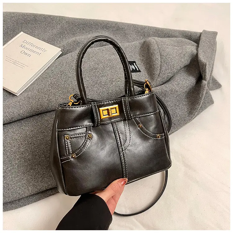 Black Korean Style Retro Shoulder Bag for Women — feature 22