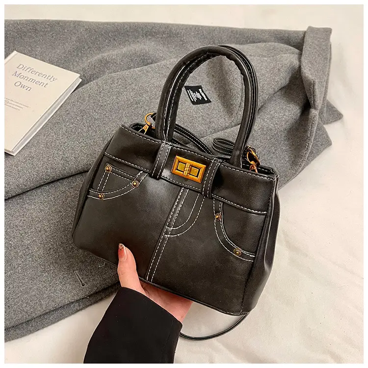 Black Korean Style Retro Shoulder Bag for Women — feature 23