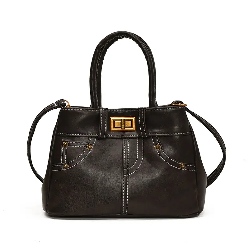 Black Korean Style Retro Shoulder Bag for Women - Image 4
