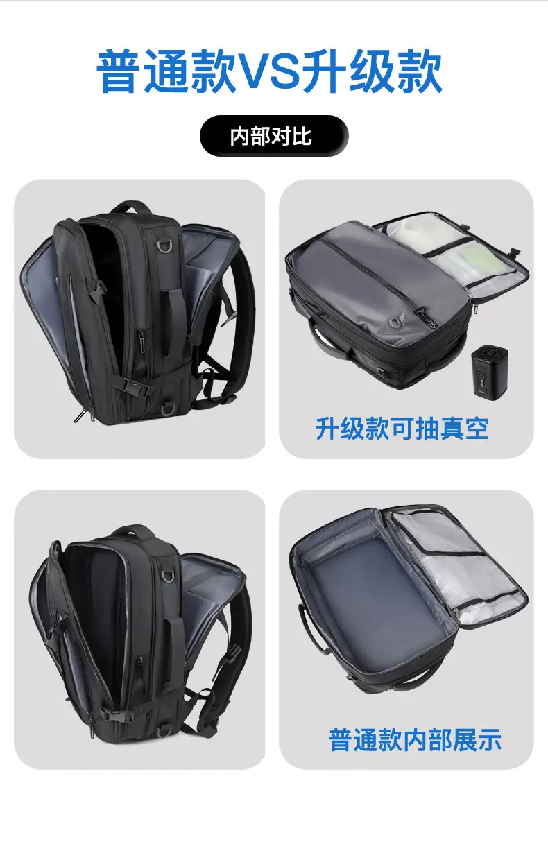 Business Backpack Vacuum Compressible Large Capacity Business Travel Backpack Simple Expansion Backpack — feature 10