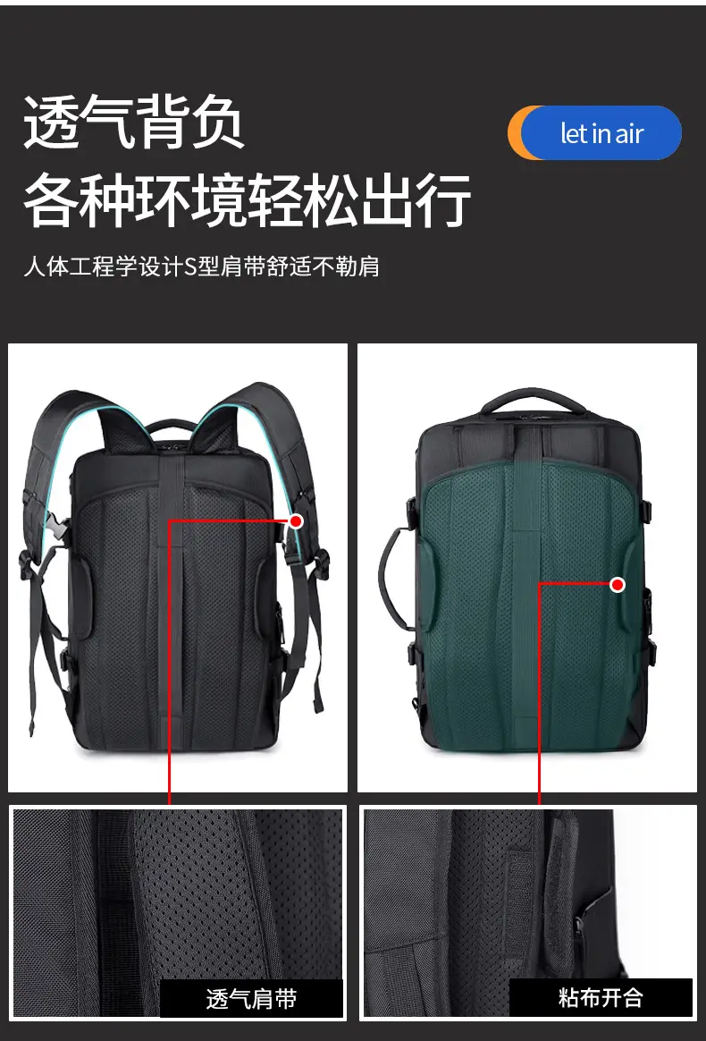 Business Backpack Vacuum Compressible Large Capacity Business Travel Backpack Simple Expansion Backpack — feature 16