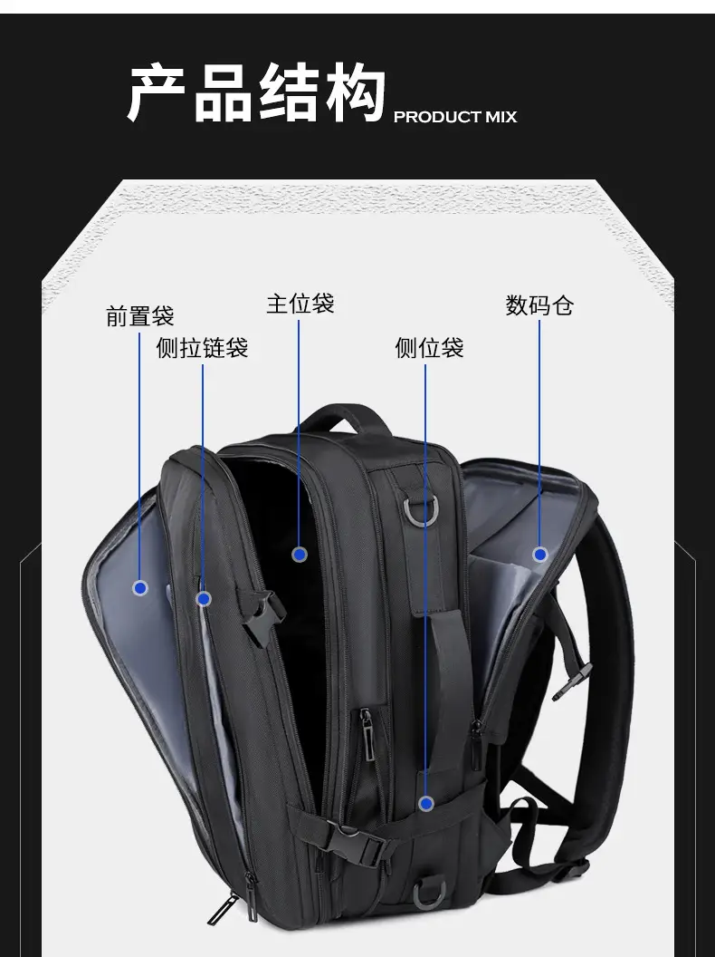 Business Backpack Vacuum Compressible Large Capacity Business Travel Backpack Simple Expansion Backpack — feature 18