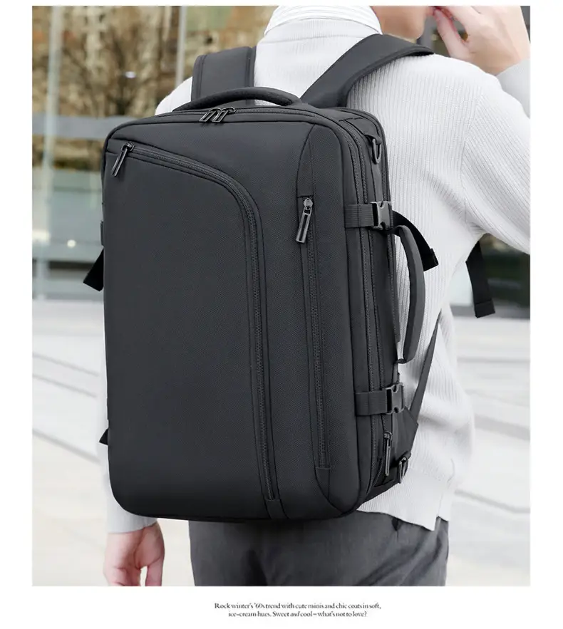 Business Backpack Vacuum Compressible Large Capacity Business Travel Backpack Simple Expansion Backpack — feature 27