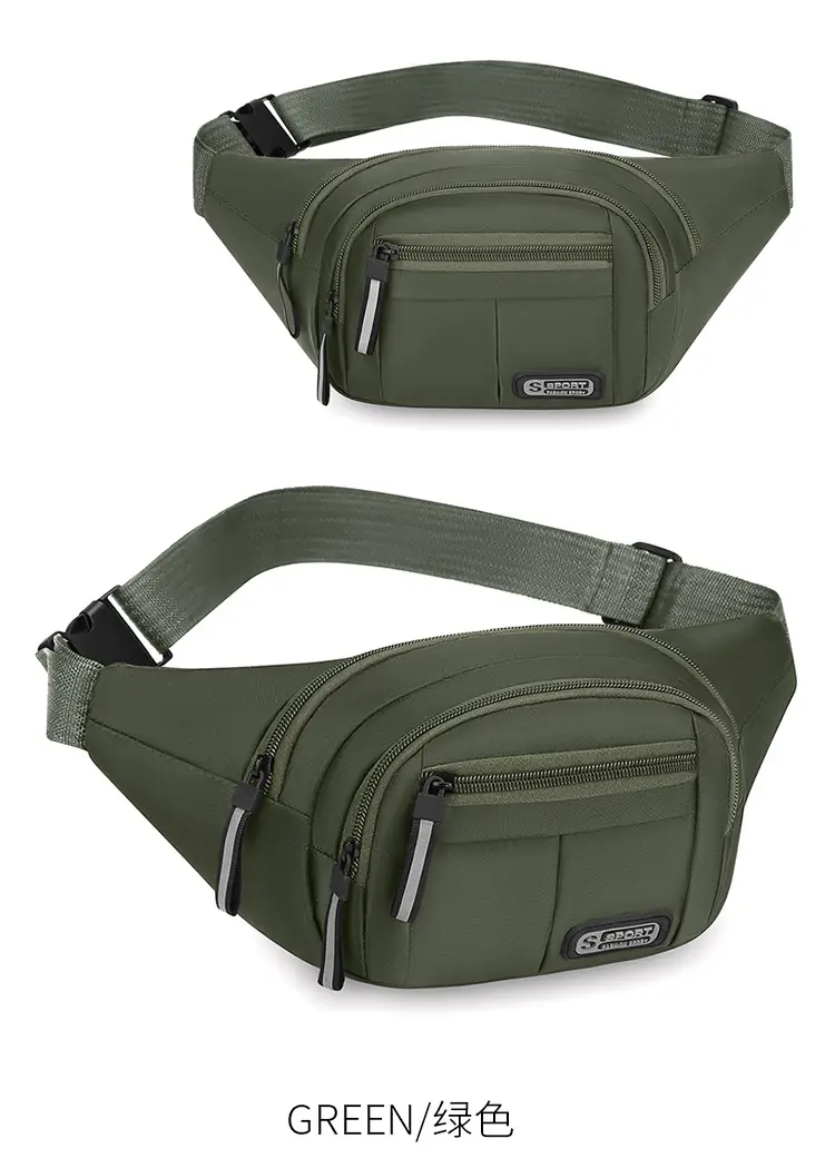 Men's Navy Blue Sports Waist Bag Large Capacity — feature 24