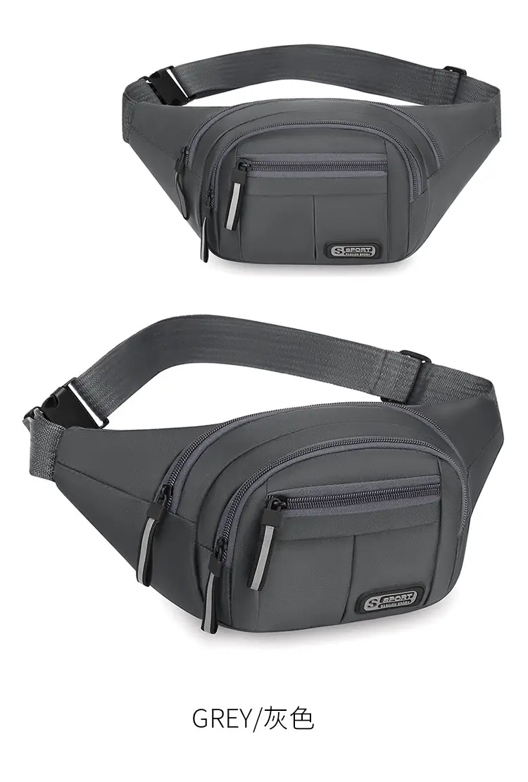 Men's Navy Blue Sports Waist Bag Large Capacity — feature 25