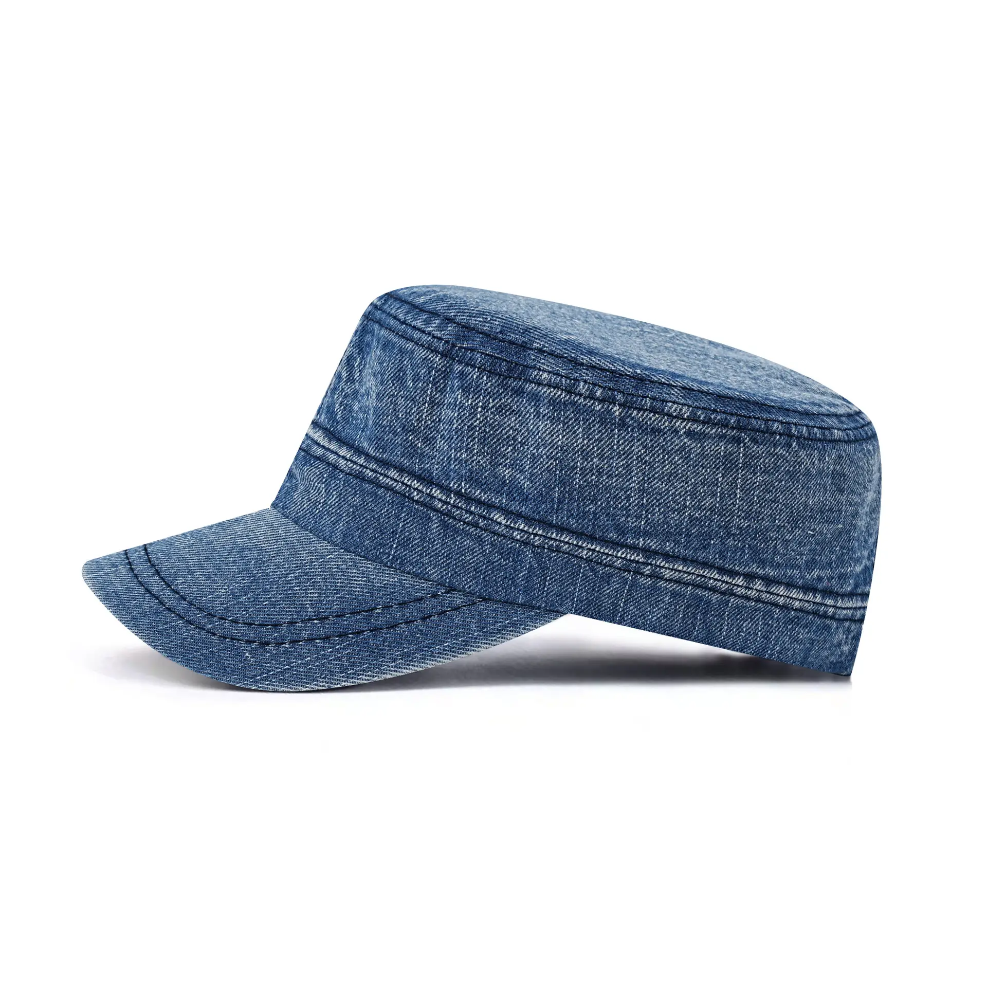 Men Denim Flat Cap Retro Distressed Sun Hat - Image 6