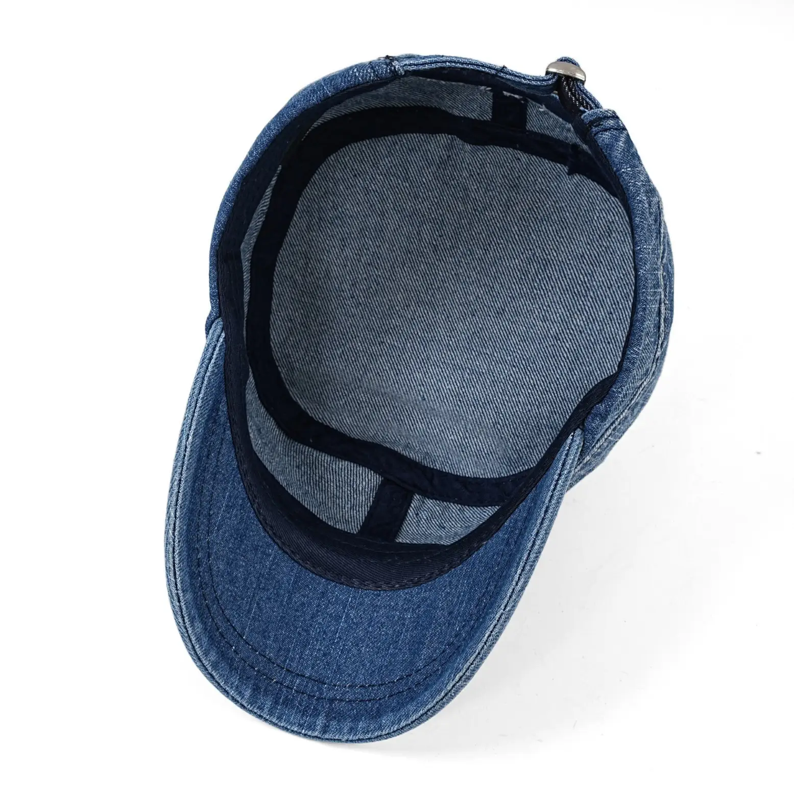 Men Denim Flat Cap Retro Distressed Sun Hat - Image 7