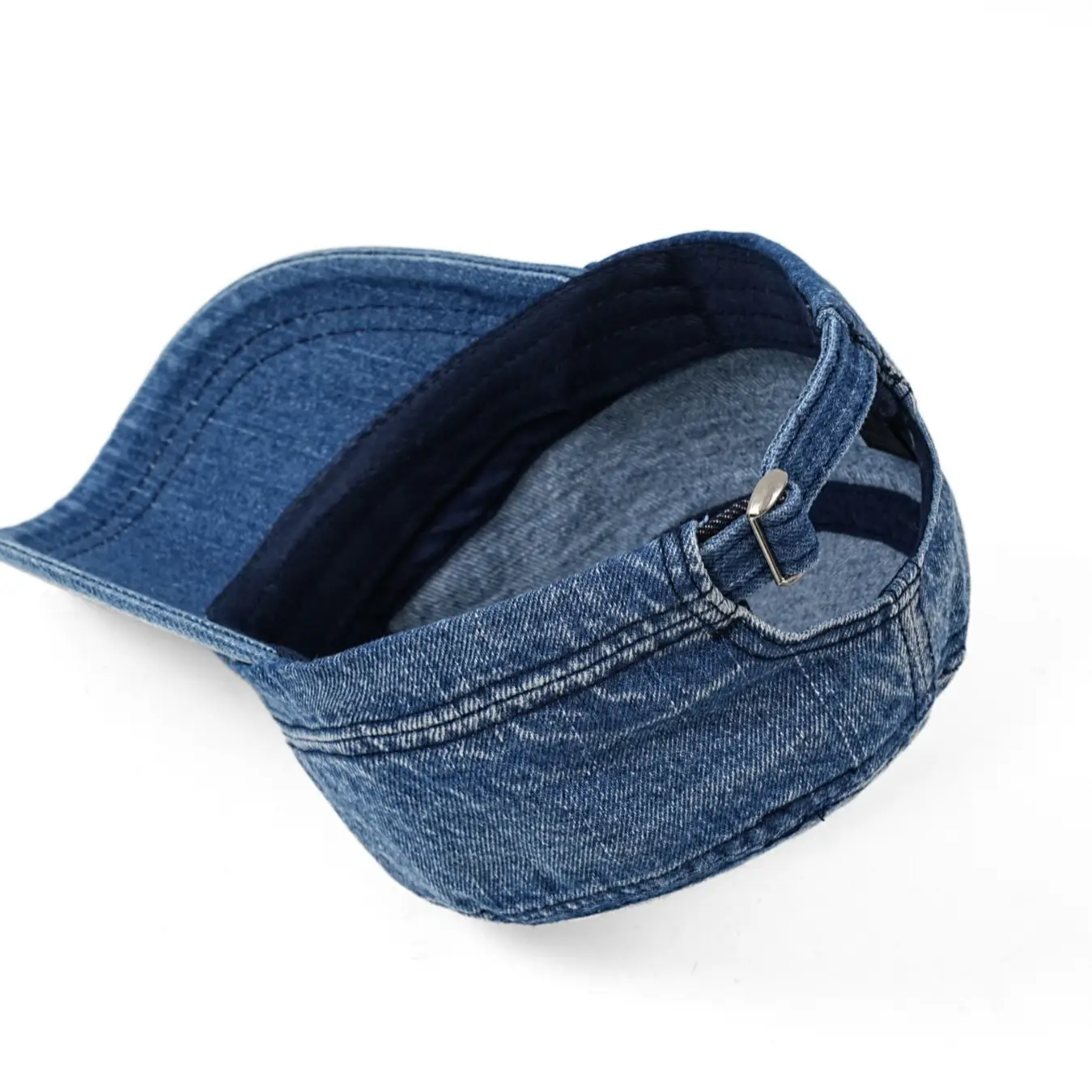 Men Denim Flat Cap Retro Distressed Sun Hat - Image 8