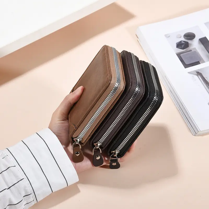 Japanese Korean Men's Zip Wallet with Leather Design - Image 5