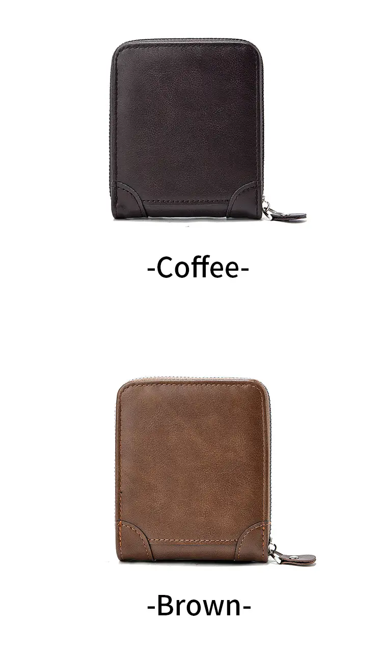 Japanese Korean Men's Zip Wallet with Leather Design — feature 13