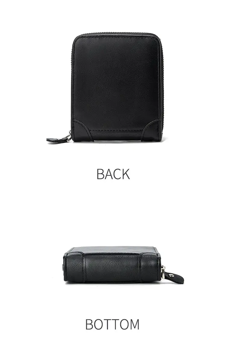 Japanese Korean Men's Zip Wallet with Leather Design — feature 16