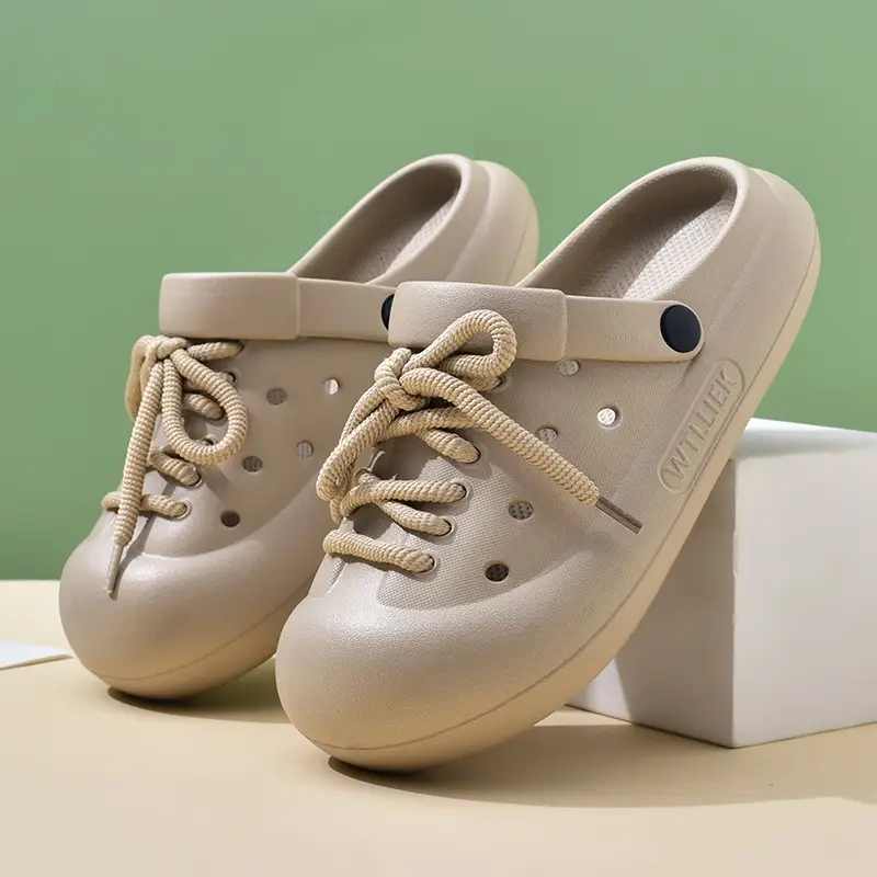 Women's Hole Shoes with Thick Sole for Summer Height Increasing Hollow-out Non-stinky Feet Baotou Slippers for Outer Wear Breathable Non-slip High-end Sandals - Image 5