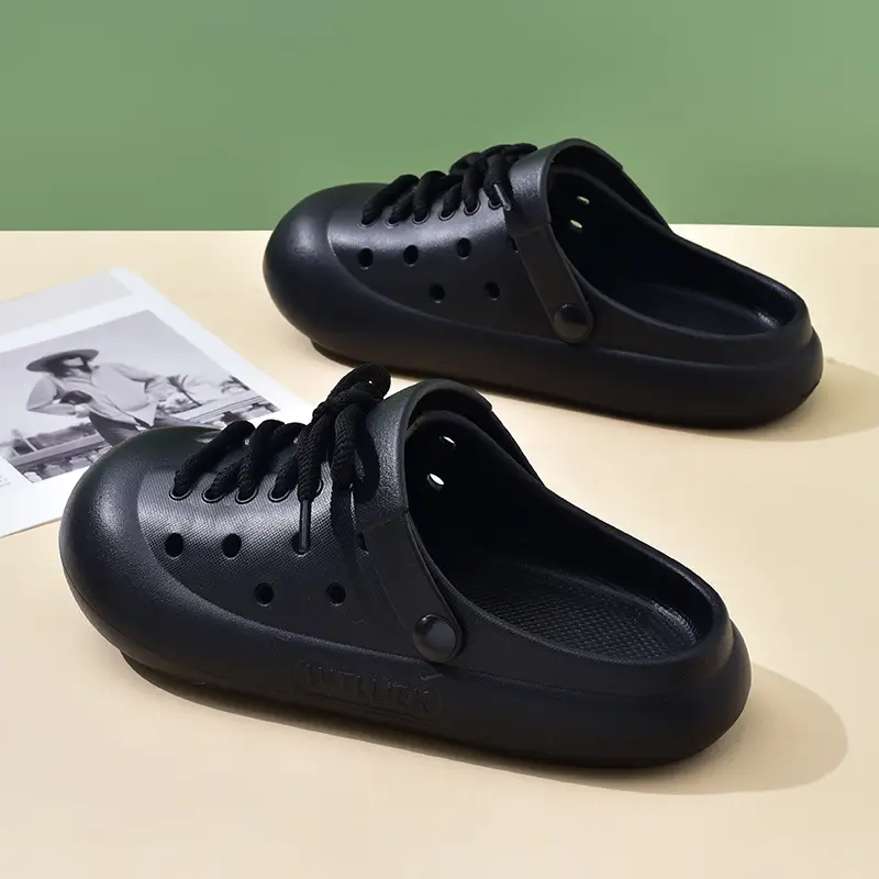Women's Hole Shoes with Thick Sole for Summer Height Increasing Hollow-out Non-stinky Feet Baotou Slippers for Outer Wear Breathable Non-slip High-end Sandals - Image 6