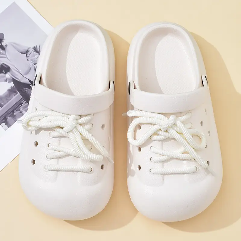 Women's Hole Shoes with Thick Sole for Summer Height Increasing Hollow-out Non-stinky Feet Baotou Slippers for Outer Wear Breathable Non-slip High-end Sandals - Image 8