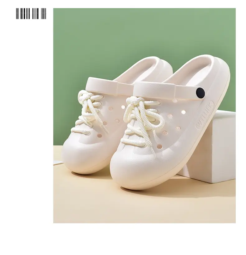 Women's Hole Shoes with Thick Sole for Summer Height Increasing Hollow-out Non-stinky Feet Baotou Slippers for Outer Wear Breathable Non-slip High-end Sandals — feature 9