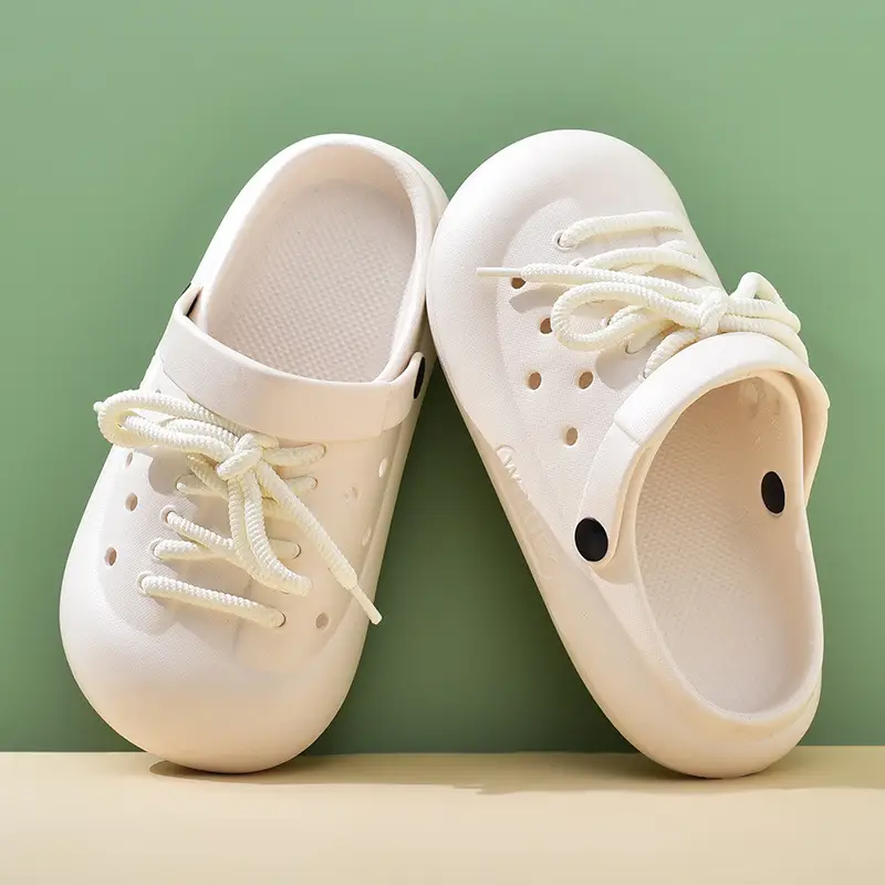 Women's Hole Shoes with Thick Sole for Summer Height Increasing Hollow-out Non-stinky Feet Baotou Slippers for Outer Wear Breathable Non-slip High-end Sandals - Image 2