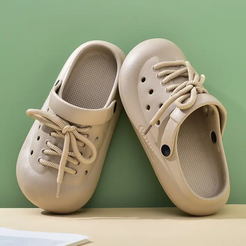 Women's Hole Shoes with Thick Sole for Summer Height Increasing Hollow-out Non-stinky Feet Baotou Slippers for Outer Wear Breathable Non-slip High-end Sandals - Image 3