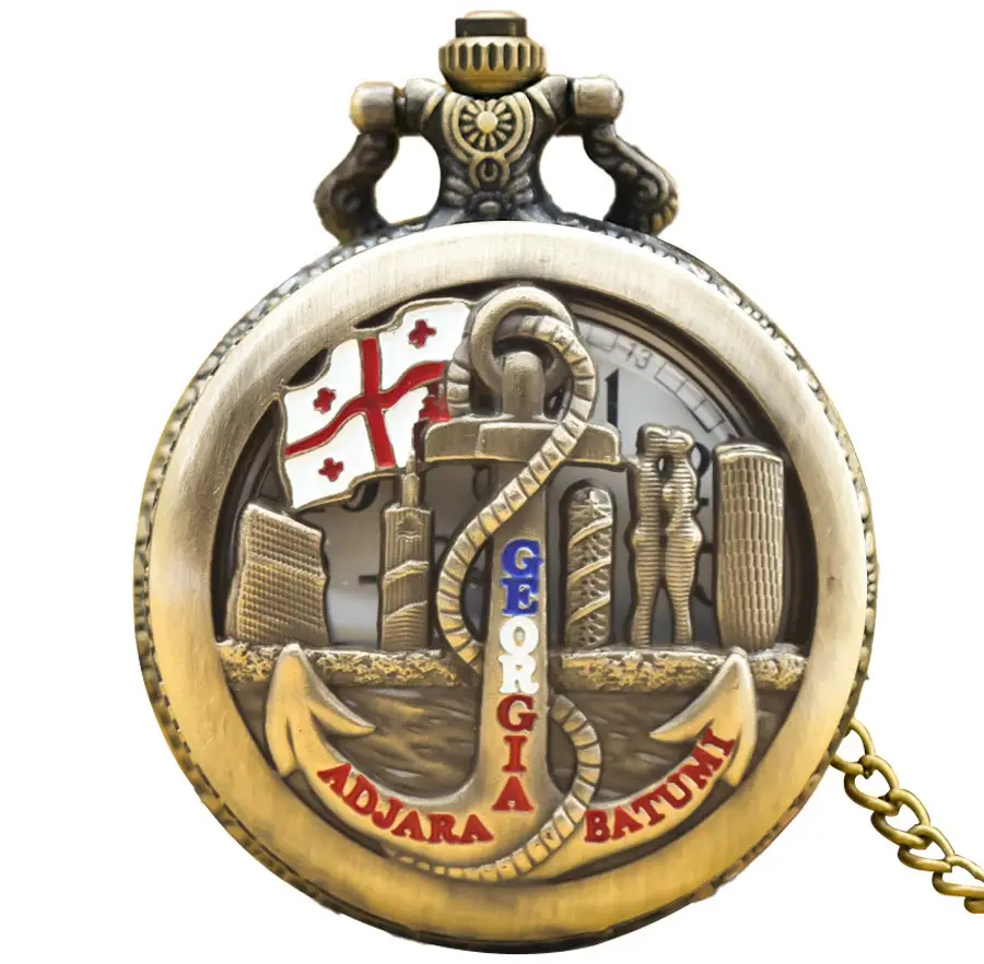 Retro Flip Pocket Watch with Ship Anchor & Roman Design - Image 3