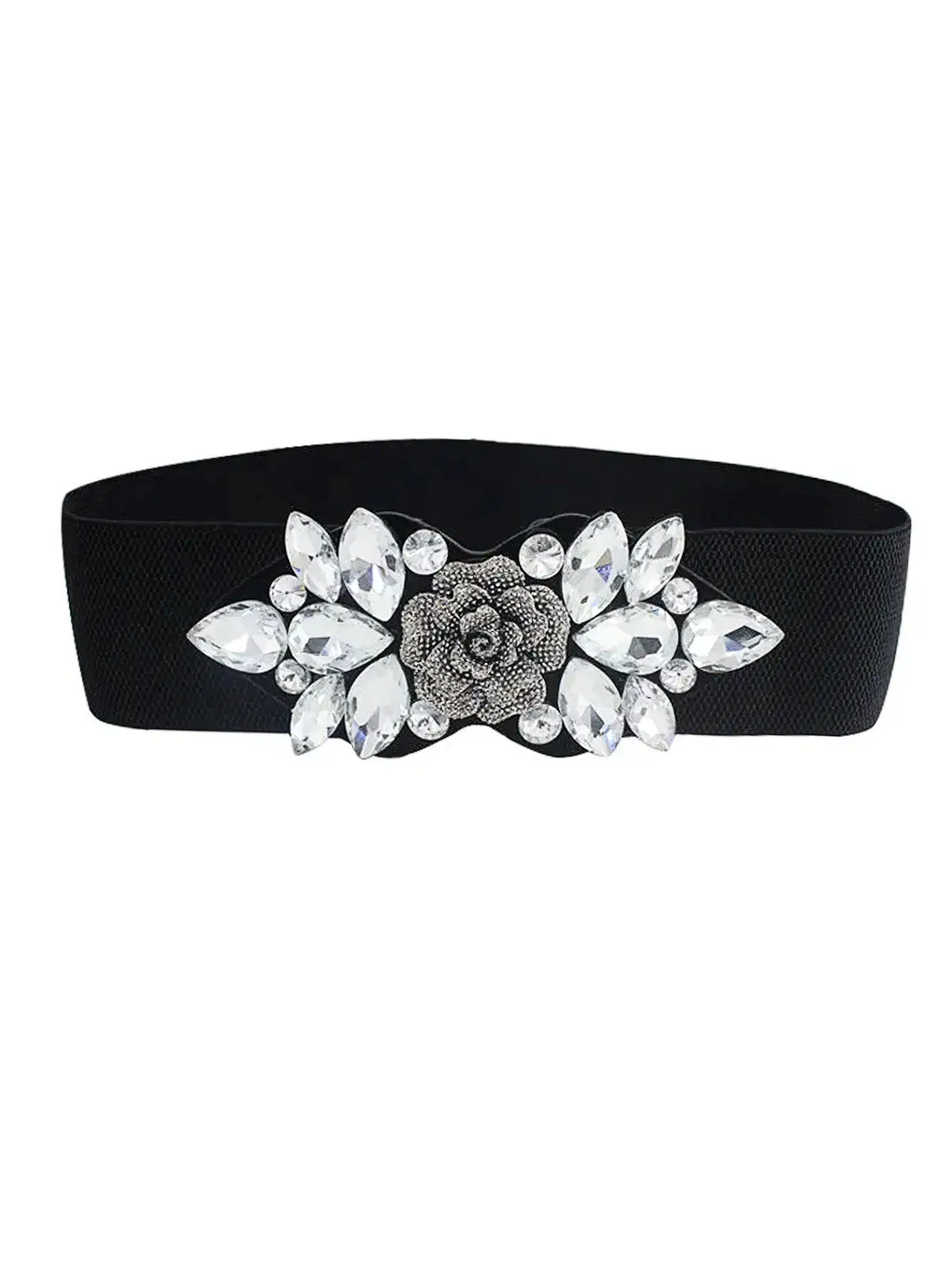 Black Flower Buckle Wide Belt for Women — feature 10